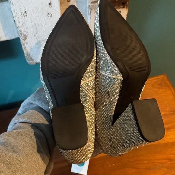 Silver Glitter Ankle Boots - Picture 2 of 2